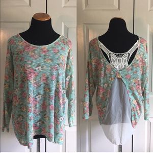 Zara Floral Flyaway Back Top